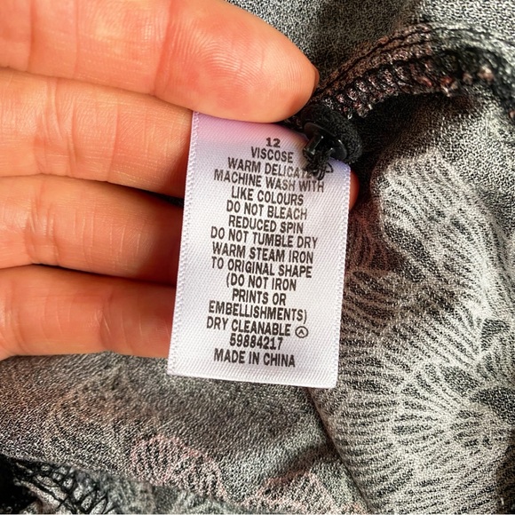 🍂 TARGET COLLECTION BOHO BLACK GREEN MULTI FLORAL CAPRI SLEEVE LOOSE FIT DRESS! - Picture 12 of 14